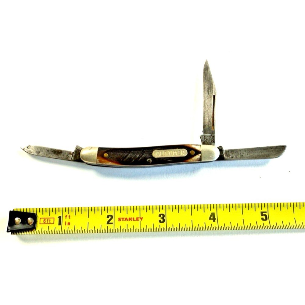 Vintage Schrade Old Timer USA 1080T 3 Blade Folding Pocket Knife